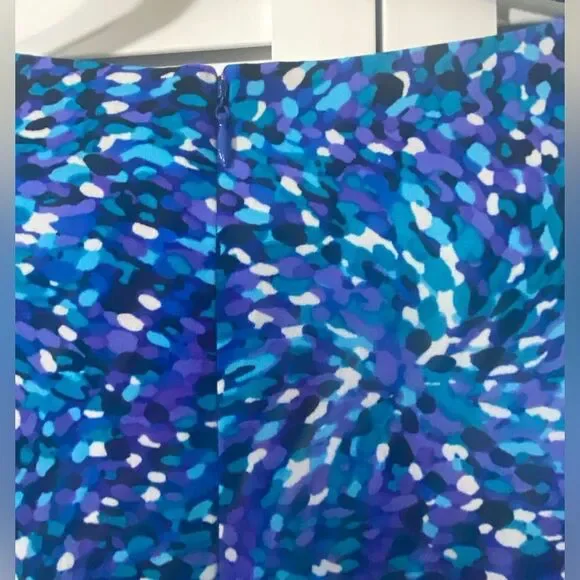 Blue Patterned Sleeveless Dress - Picture 5 of 6